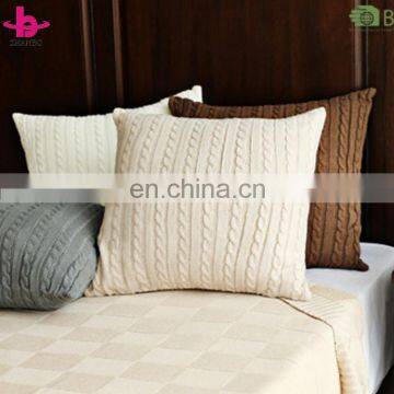 Hot Selling High Quality 100% Cotton/Acrylic Cable Knit Decorative One Layer Multifunction Throw Pillow Covers for Couch photo-5