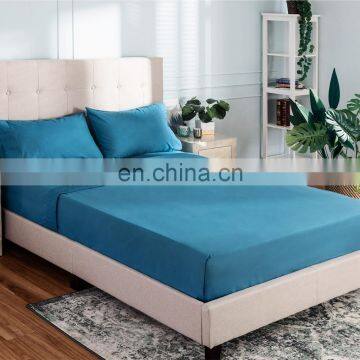 Naturelife Amazon Hot Sale 1.2KG 300tc American Style 100% Microfiber Waterproof Solid Flat Hotel Bed Sheets