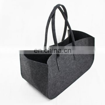 Hot selling handmade felt firewood storage basket bag for laundry