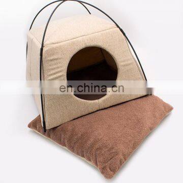 Dropshipping Cat House Leaves Pattern Creative Dual-use Cat Bed All Season Sleeping Bag for Cat Pet photo-6