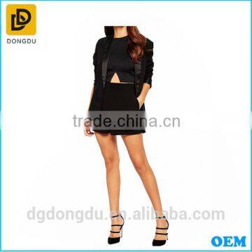 201Korean Summer new style good quality woman wear black fashion shorts/black culotte