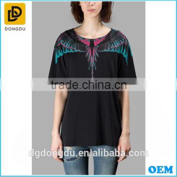 New fashion Printing 100 cotton casual black t shirt wholesale cheap