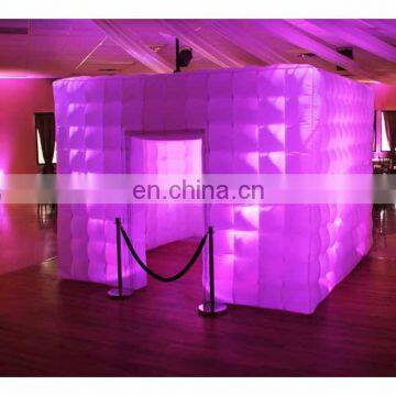 Customized colorful LED inflatable photo booth with LED tube lights  For Hot Sale