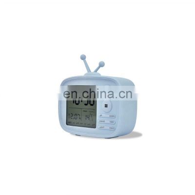 Time temperature display  table lamp alarm clock led alarm clock with backlight rechargeable