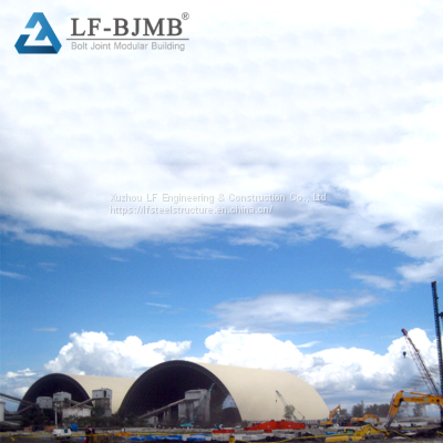 LF Galvanized Space Frame Coal Bunker Steel Structure Coal Storage Shed Building photo-2