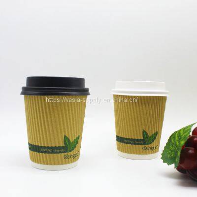 Wholesale cheaper food grade bulk disposable coffee cups with lids triple wall paper cups