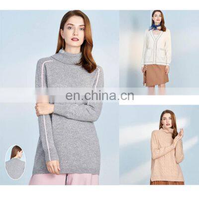 Виснец из белогоCashmere с карманами и V-образным вырезом для женщин photo-2