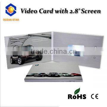 2.8 inch lcd video mailer video capture for advertising