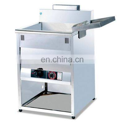 Vertical industrial gas deep fryer with temperature controller