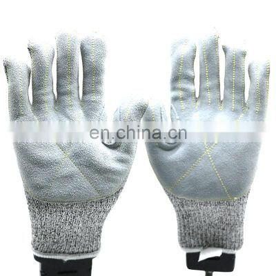 CE EN388 4544 level 5 cheap 13G HPPE cut proof safety kitchen cry anti cut resistant gloves