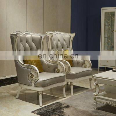 European style lounge seating Comfortable Leather hotel chairs Sofa Chair single