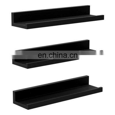 Wooden Wall Floating Shelves Custom Black White 15 Inch Wood Living Room Furniture Modern Holding Kitchen Appliance Save Space