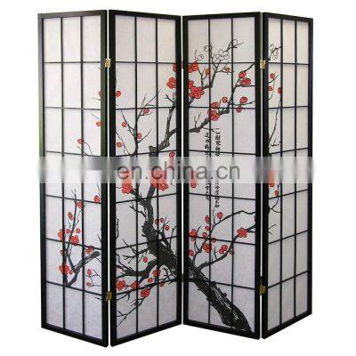 4-Panel Blossom Screen Room Divider