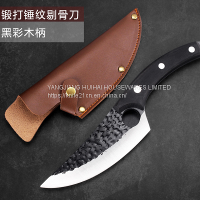 Butcher Knife Black Forged Boning Knives With Sheath Japanese Fillet Meat Cleaver Knives Full Tang Japan Knives Chef Knife for Kitchen, Camping, BBQ photo-2