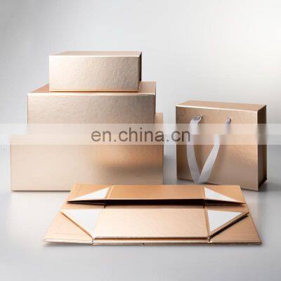 KALI Printed Cardboard Folding Paper Carton Packaging Clothing Shipping Luxury Custom Magnetic Foldable Gift Box With Ribbon photo-2