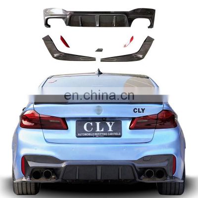 CLY Carbon Firber Rear Lip For 2018+ BMW G30 G38 Modified 3D Diffuser Back Lip