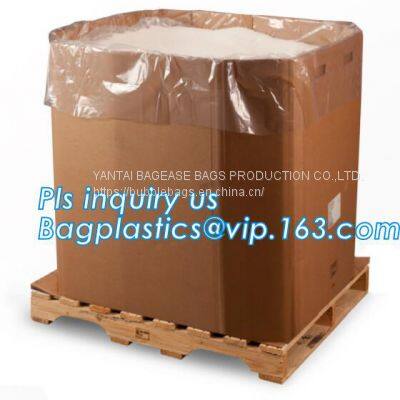 Square Bottom 4mil Clear Pallet Cover, square bottom bag on roll pallet cover bag, Polyester Pallet Cover Bags, Pallet T