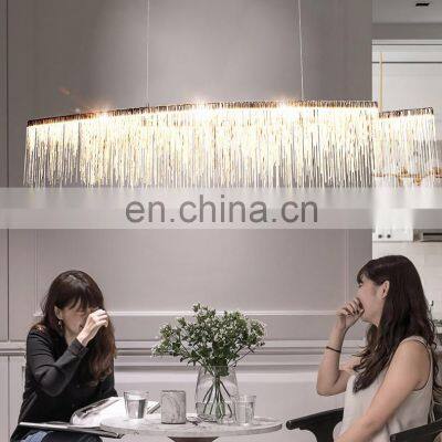 LED Tassel Chandelier Remote Modern Three-color Adjustable Nordic Restaurant Chandelier Luxury Hotel Living Lighting photo-5
