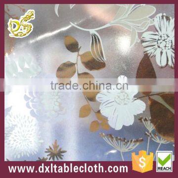 # MS018F wholesale embossed golden clear plastic table covering