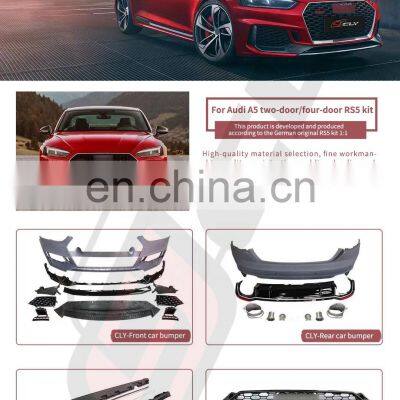 Automotive Body Parts Rear Bumper Diffuser For 2017-2019 Audi A5 Upgrade RS5 Style Kits Rear Diffuser With Exhaust Pipe Rear Tip photo-2