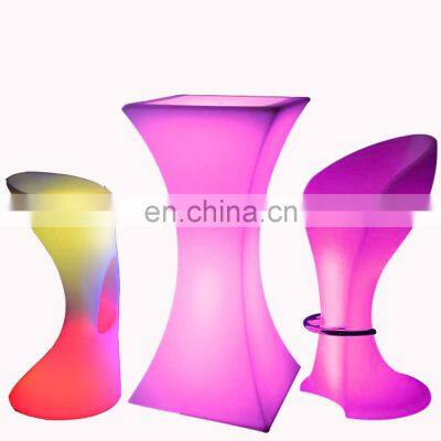 glowing cocktail event party wedding led bar tables and chairs plastic party bar tables hookah lounge furniture