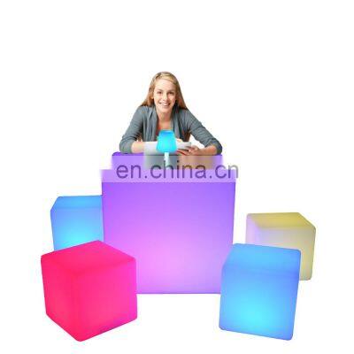 Outdoor Led Bar Chair Luminous Square Stool 3d Cube Led Light up Outdoor Furniture Led Cube Table LED Cube Chair