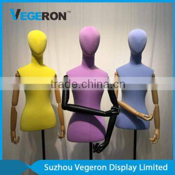 half body torso mannequin with wooden flexible arm