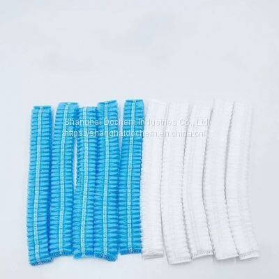 Disposable Hospital Nurses Non Woven Round Bouffant Clip Cap Disposable PP Nurse Cap Hairnets