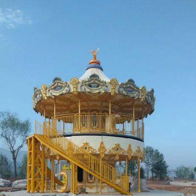 Outdoor Whirligig Swing Rides Playground Merry Go Round Rocking Electric Carousel Horse photo-2