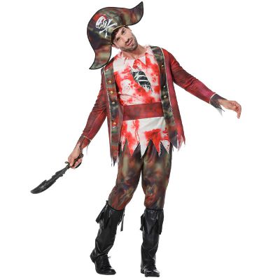 Hot selling men's Caribbean pirate cosplay Halloween cosplay captain zombie costume set