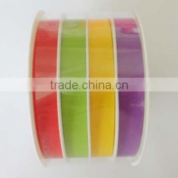 Colorful PP Ribbon with Plastic Roll/ Promotion High Quality Professional Customized Gift Ribbon /Plastic Coated Nylon Webbing