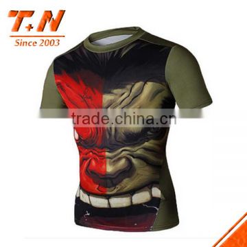 Custom Sublimated Men Short Sleeve Body Tight Rash Guard