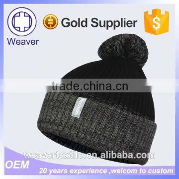 2015 China Wholesale New Style Free Pom Adults Cotton Beanie Knit Hat with Ball Top