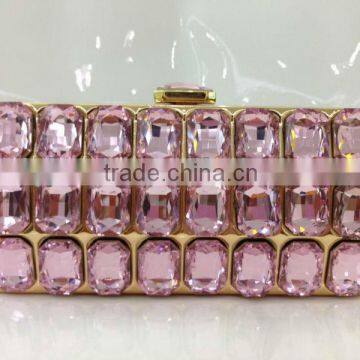 Factory wholesale pink stone clutch bag fashion clutch handbag