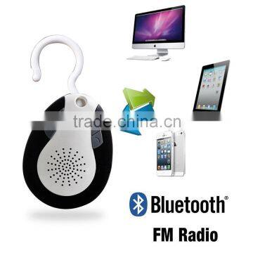 2015 Newly Hook Waterproof Bluetooth Shower Speaker With FM Radio for Home Bathroom Sports