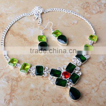 2015 Jewelry Fashion Earrings and Necklace Crystal Jewelry Set Popular Diamond Necklace Set photo-4