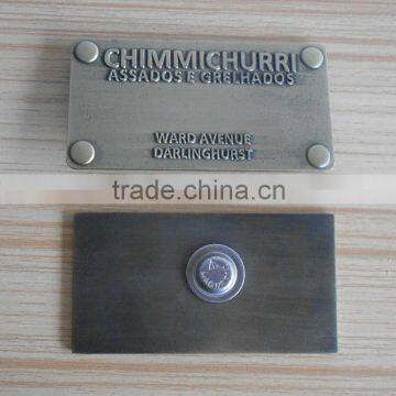 Iron Antique Bronze Magnet Rectangle Custom Metal Plates Brand Logos