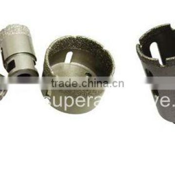 Core drill for tile, porcelain and other roof materials, round shank or thread as 5/8''-11