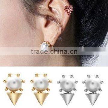 Fashionable pearl earrings design new pearl earring stud gold pearl earring