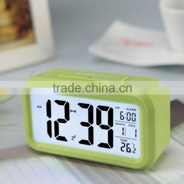 Muti color LED Alarm Clock,despertador Temperature Sounds Control LED display,electronic desktop Digital table clocks