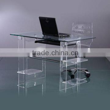 Classic acrylic office computert desk and chair furniture set