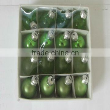 green shiny glossy glass chrsitmas ball ornament,ornaments decoration,a set of 16