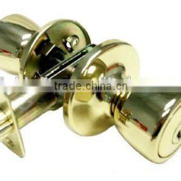 Polished Brass Tubular Entry Door Lock