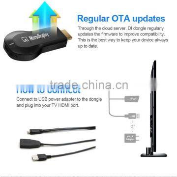 miradisplay usb dongle wireless wifi display dongle smart tv dongle support miracast(Android, Window), DLNA and airplay(iOS9)