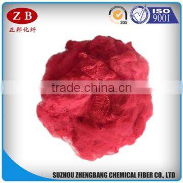 bright red recycled polyester staple fiber discontinuous