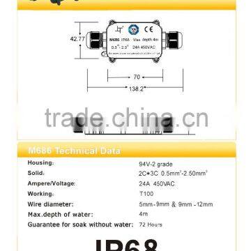 Ip68 Grade 3pin 2 Way Submersible Junction Box With Tuv photo-5