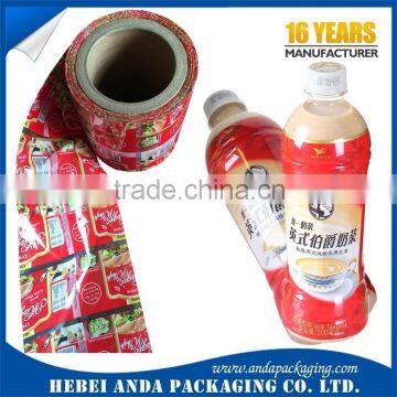 beverage bottle wrap film roll / PVC shrink sleeve for plastic bottle shrink label