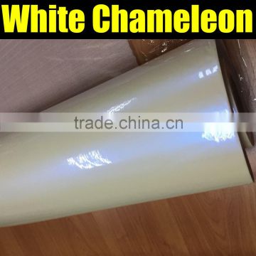 chameleon vinyl film car wrap with white to blue with size:1.52*20m/roll