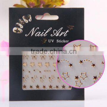 OEM Star design gold color Gel nail sticker