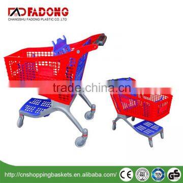 Supermarket Plastic Shopping Trolley Cart for Retail Store